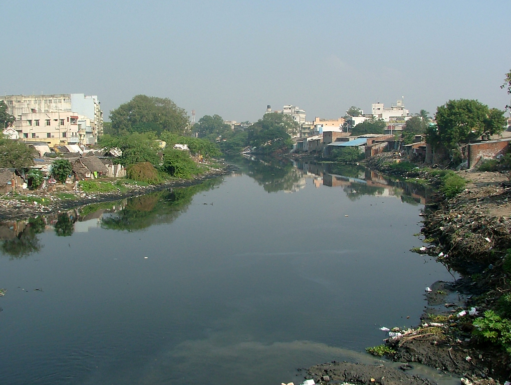 The Cooum River running through Chennai