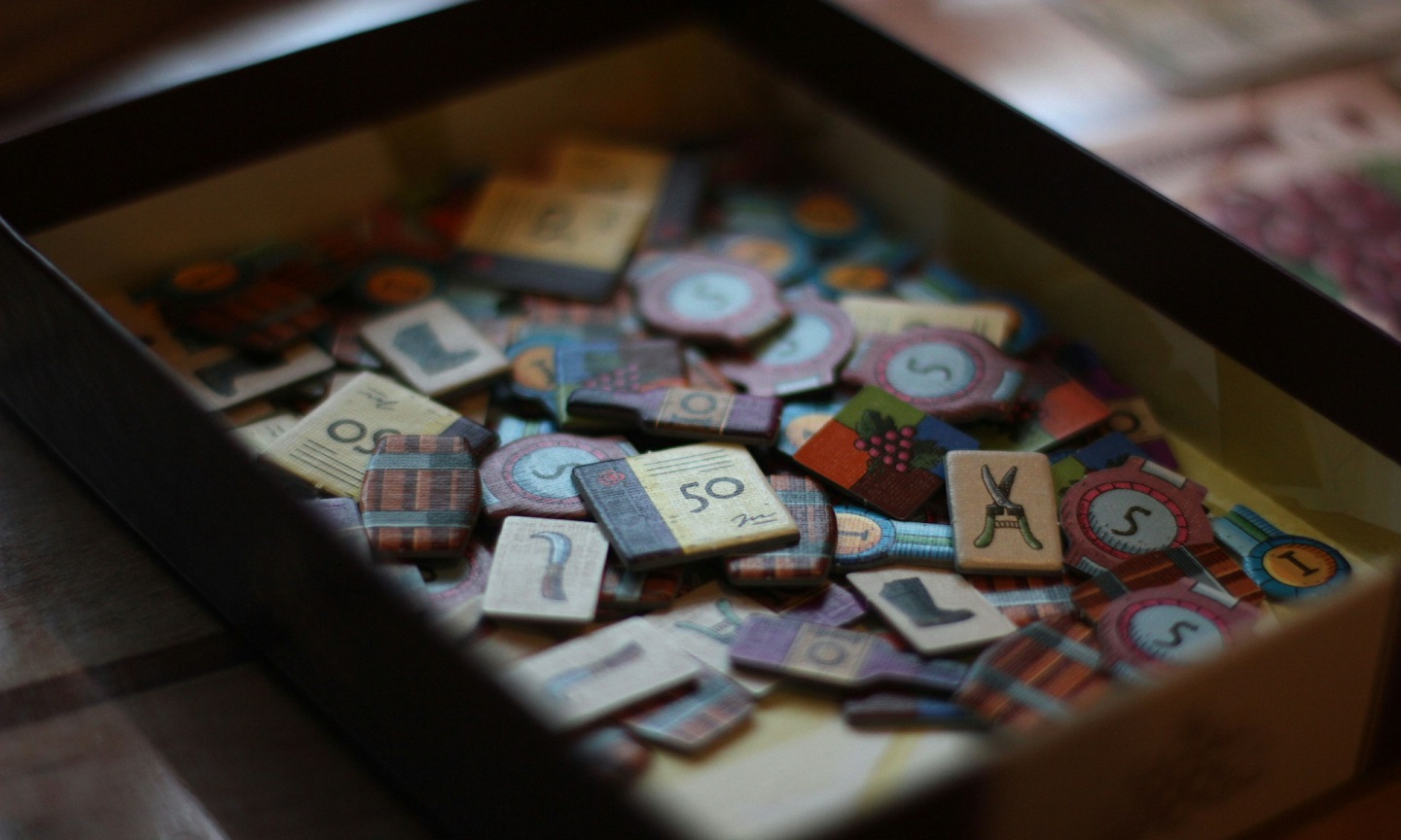 A box filled with wooden letters