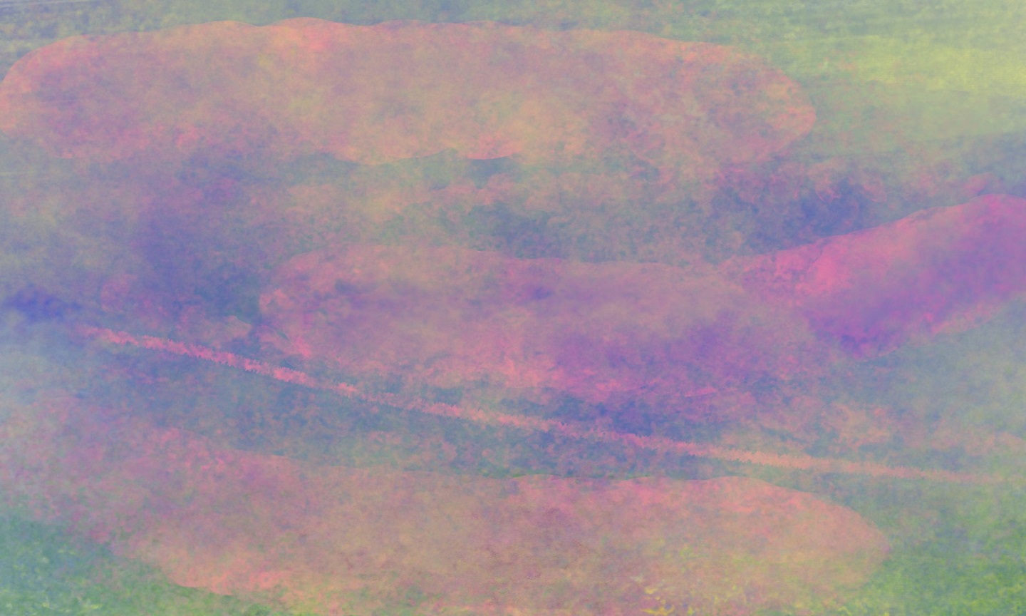 An abstract watercolor in pink and purple