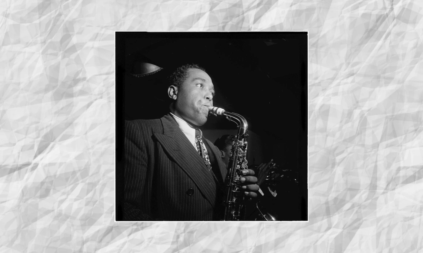 Charlie Parker playing alto saxophone at the Three Deuces in New York