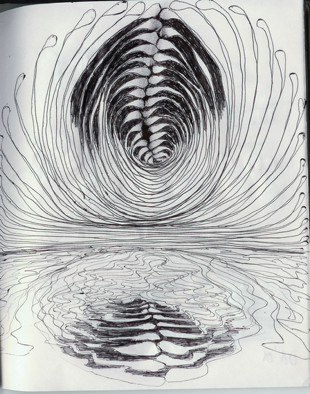 The idea was experimented with and evolved  into using more than one line while giving it familiar behaviours; for example, giving the lines a semblance of a reflection.